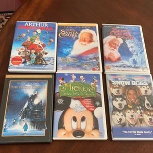 Christmas DVD 6 Movies The Santa Clause Arthur Polar Express Snow Dogs Disney